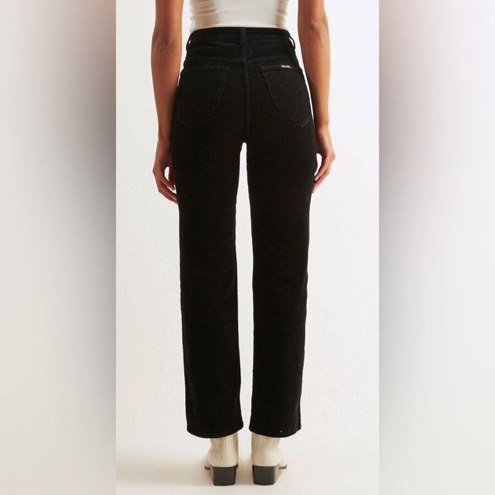 Rolla's High Rise Original Straight Comfort Jet Black corduroy Women's Size 32 - Picture 2 of 7